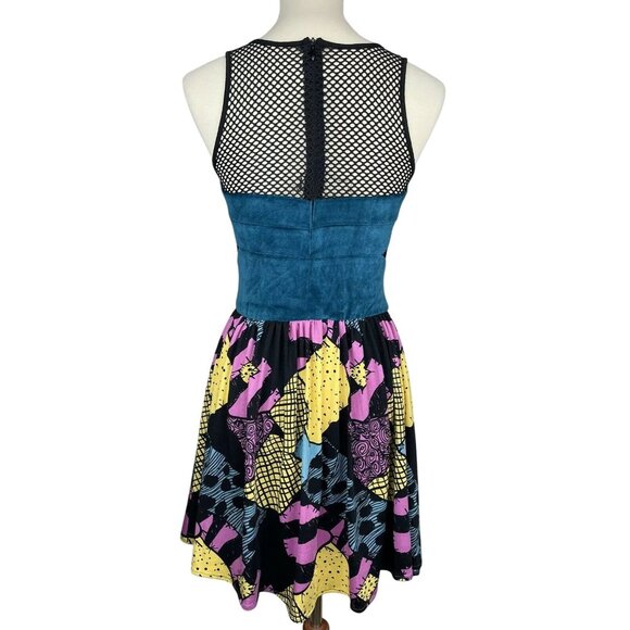 Disney The Nightmare Before Christmas Sally Patchwork Dress Fishnet Small - Picture 3 of 9